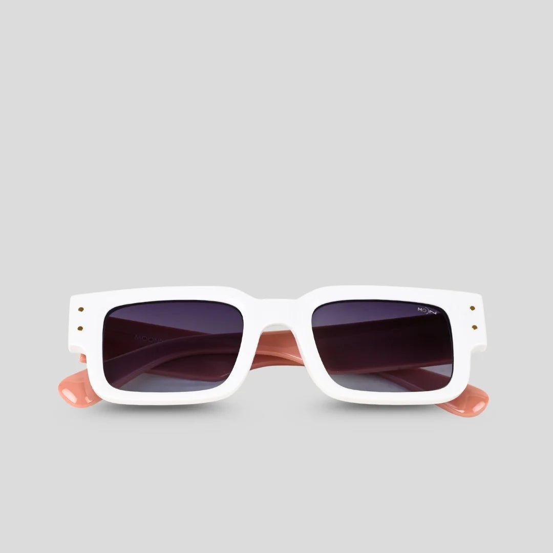 MOONX CLASSIC ICON (WH) - UV400 Rectangular Sunglasses (Unisex)