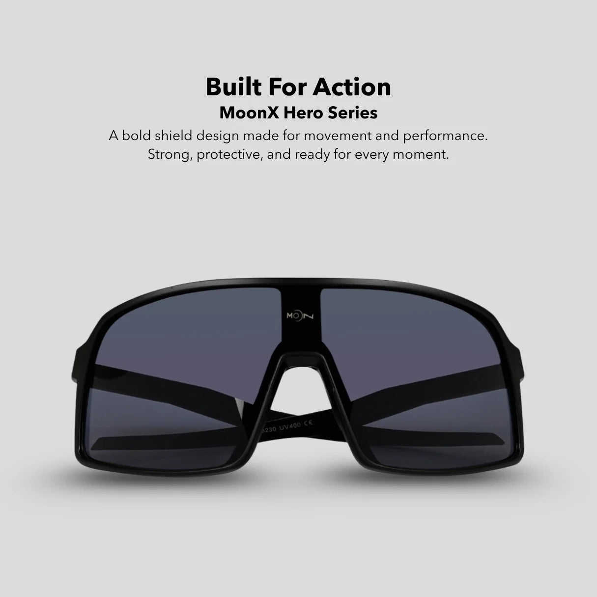 MOONX HERO S1 – UV400 Wrap‑Around Sports Sunglasses (Unisex)