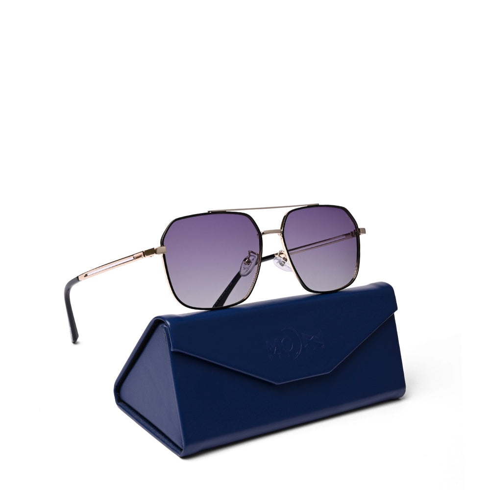 MOONX REFLECTOR S3 – Polarised Square Metal Frame Sunglasses (Unisex)