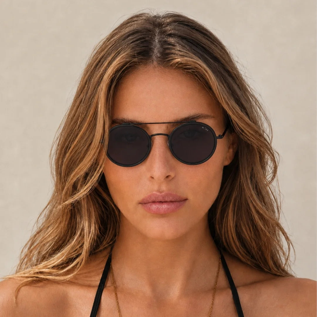 MOONX CLASSIC ROUND – Polarised Round Metal Frame Sunglasses (Unisex)