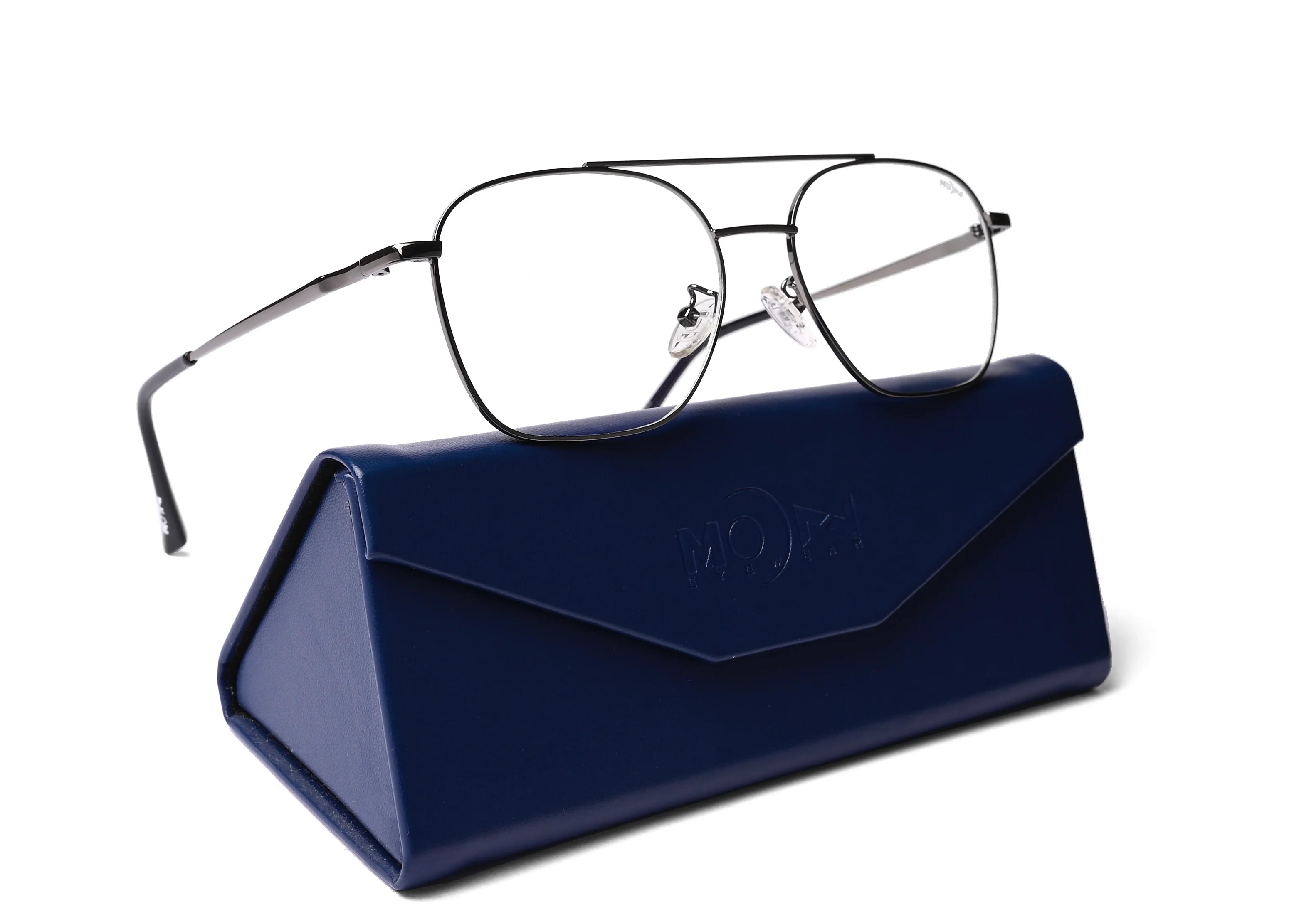 MOONX TRANZ (Anti-Blue) – Rectangular Anti-Blue Light Glasses (Unisex)