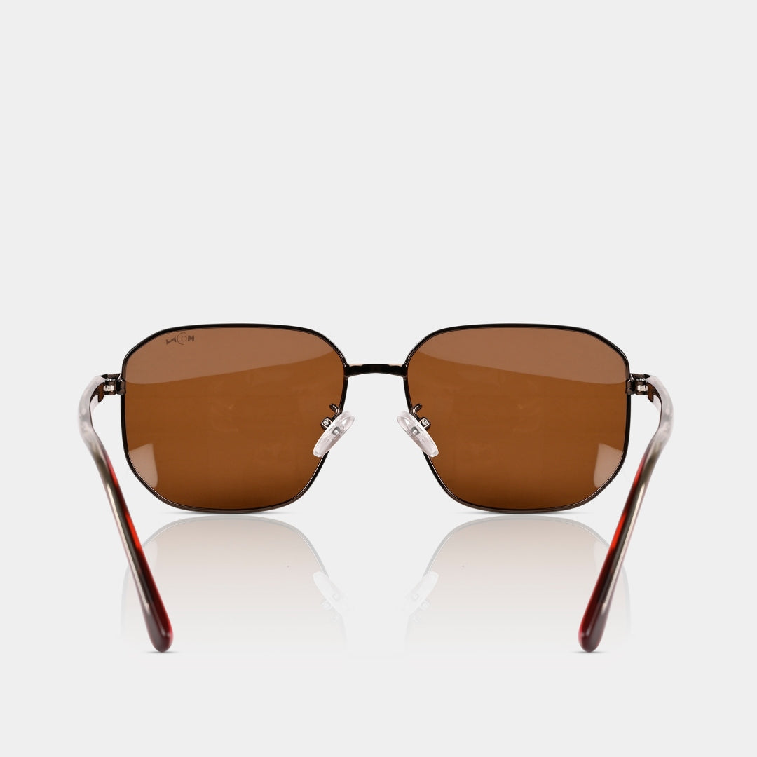 MOONX BRONZ S1 – Polarised Square Metal Frame Sunglasses (Unisex)