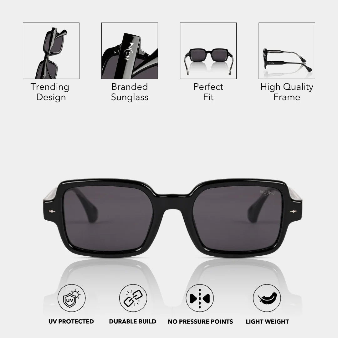 MOONX SELENE S1 – UV400 Square Lifestyle Sunglasses (Unisex)