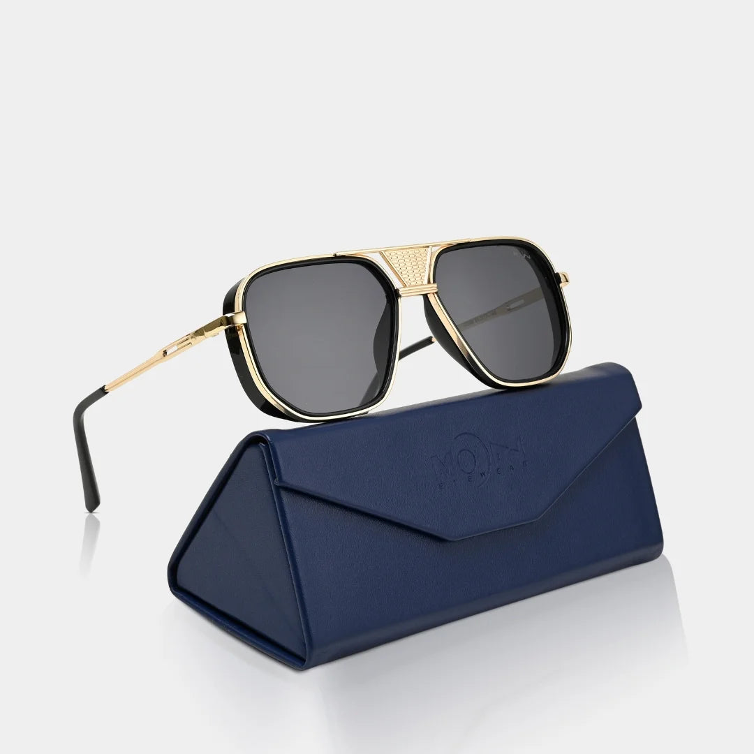 MOONX REAL NOVA S2 – UV400 Aviator Metal Frame Sunglasses (Unisex)