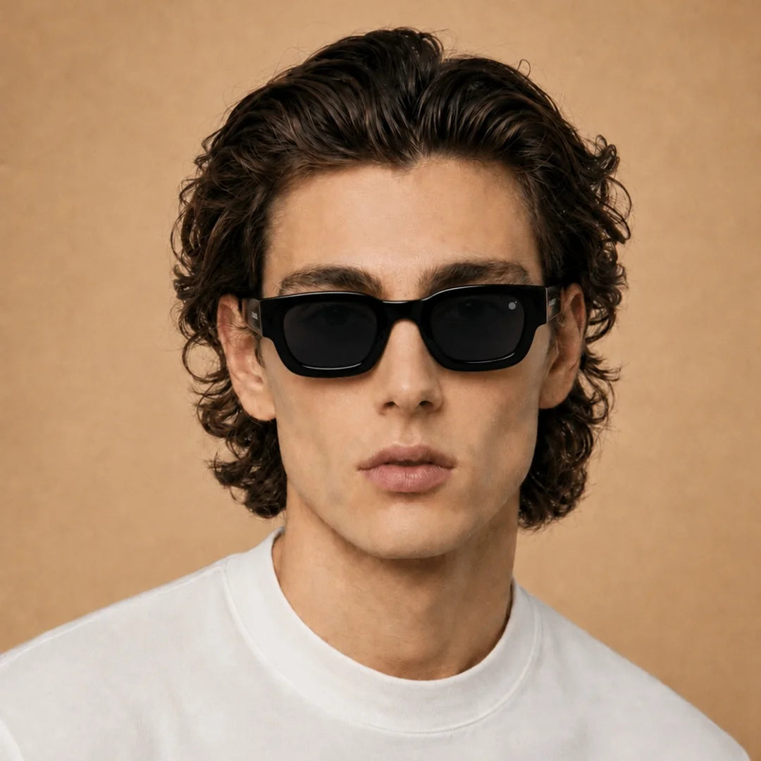 MOONX DARK STONE – UV400 Classic Bold Rectangular Sunglasses (Unisex)
