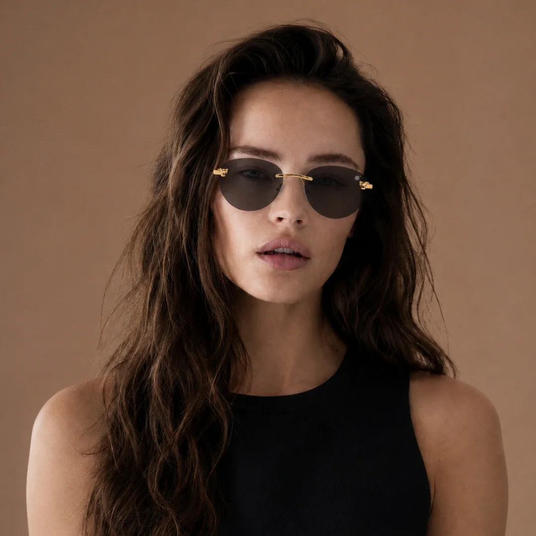 MOONX HIMALIA S1 - UV400 Rimless Oval Sunglasses