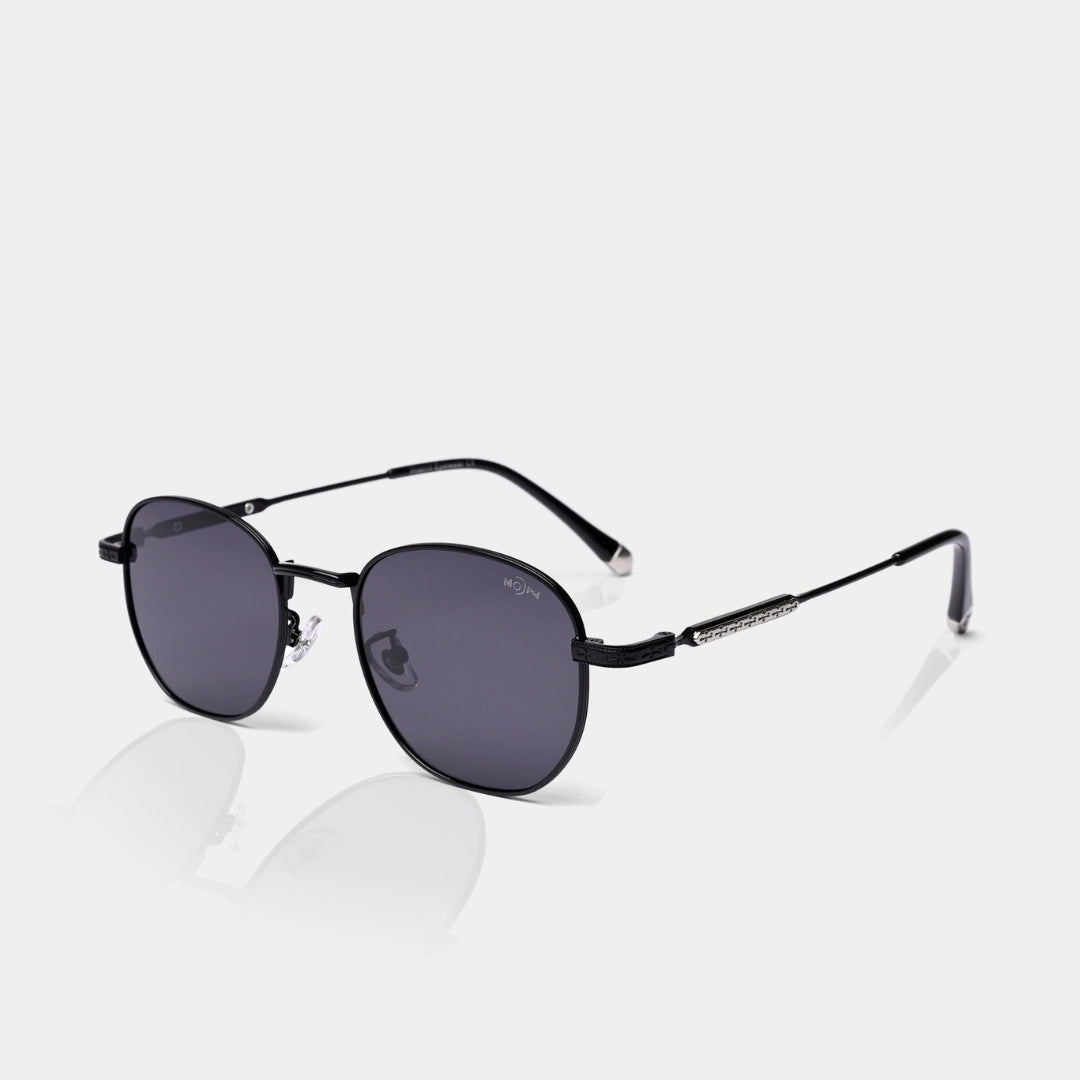 MOONX CLASSIC STREAK – Polarised Round Metal Frame Sunglasses (Unisex)