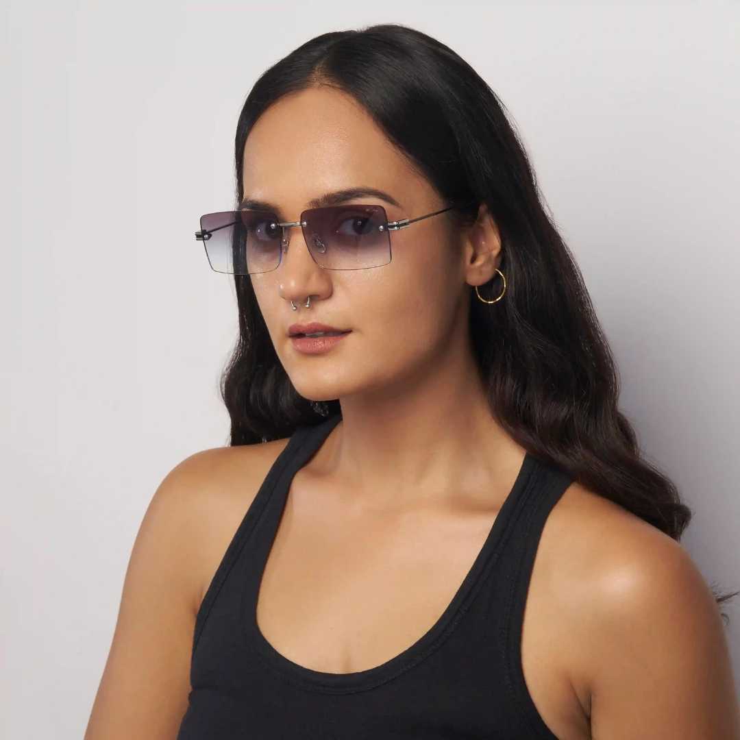 MOONX STARMADE S2 – Polarised Rimless Rectangular Sunglasses (Unisex)