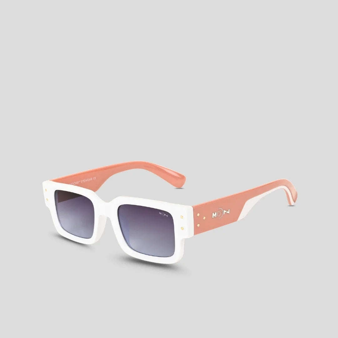 MOONX CLASSIC ICON (WH) - UV400 Rectangular Sunglasses (Unisex)