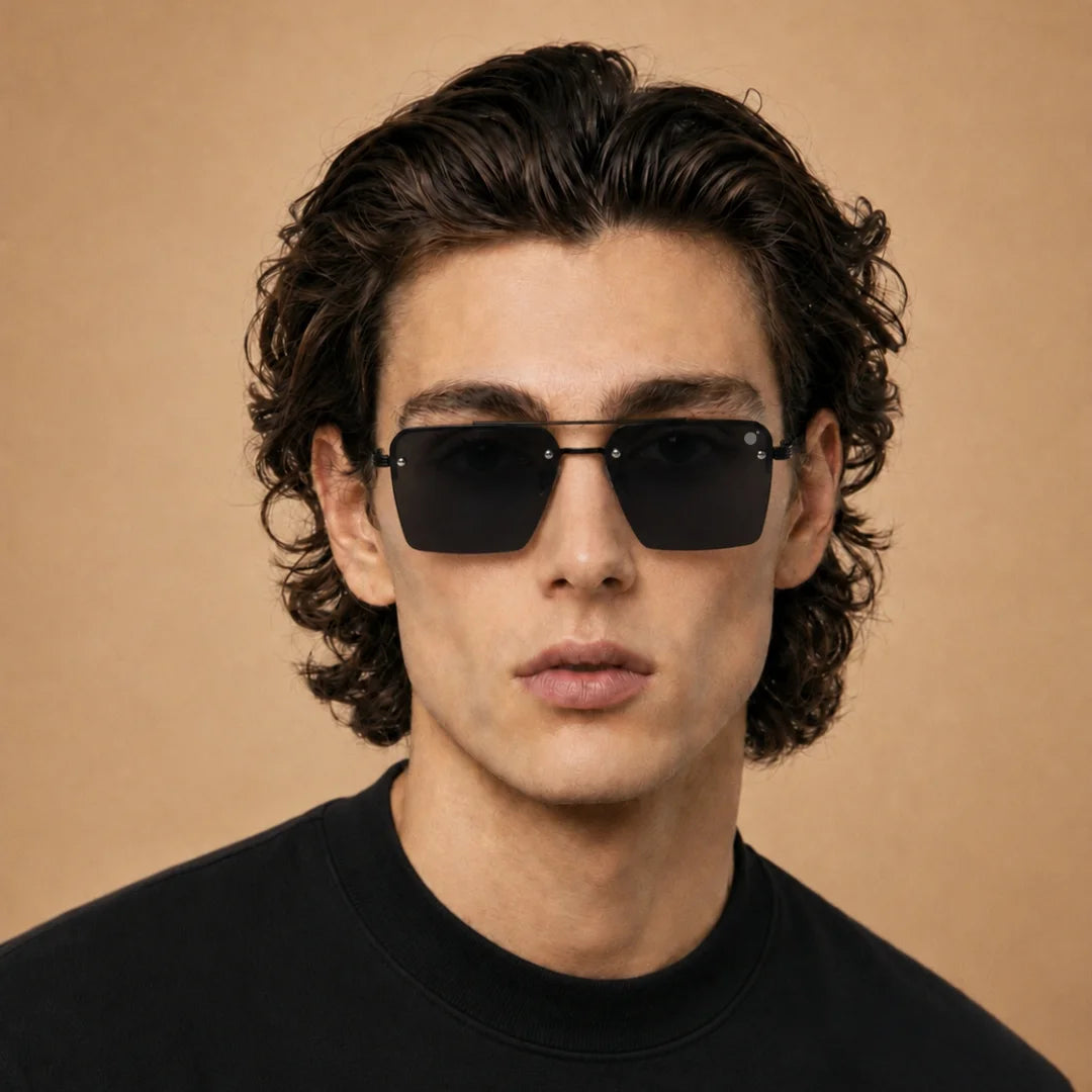 MOONX ICONIC S1 – UV400 Square Metal Frame Sunglasses (Unisex)