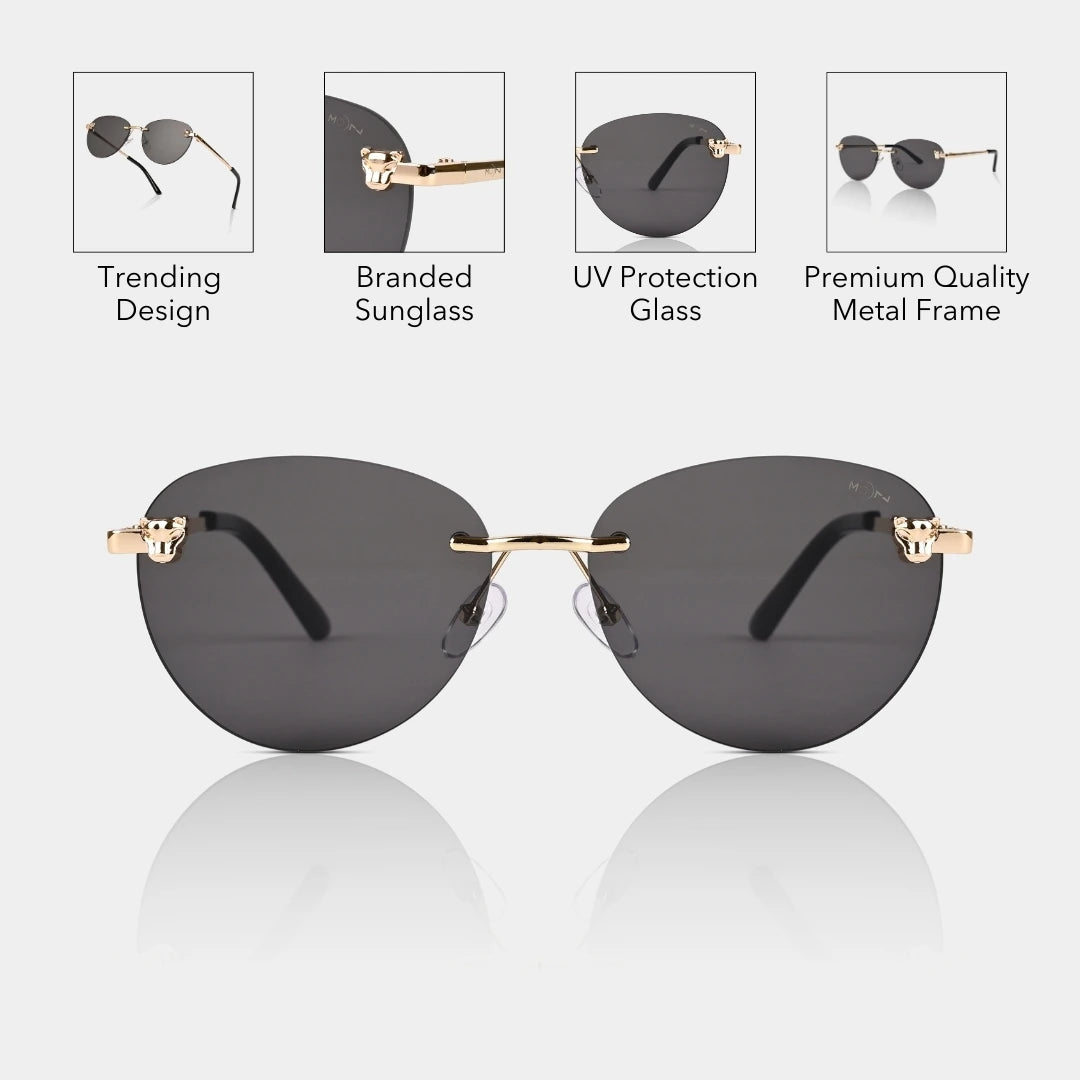 MOONX HIMALIA S1 - UV400 Rimless Oval Sunglasses