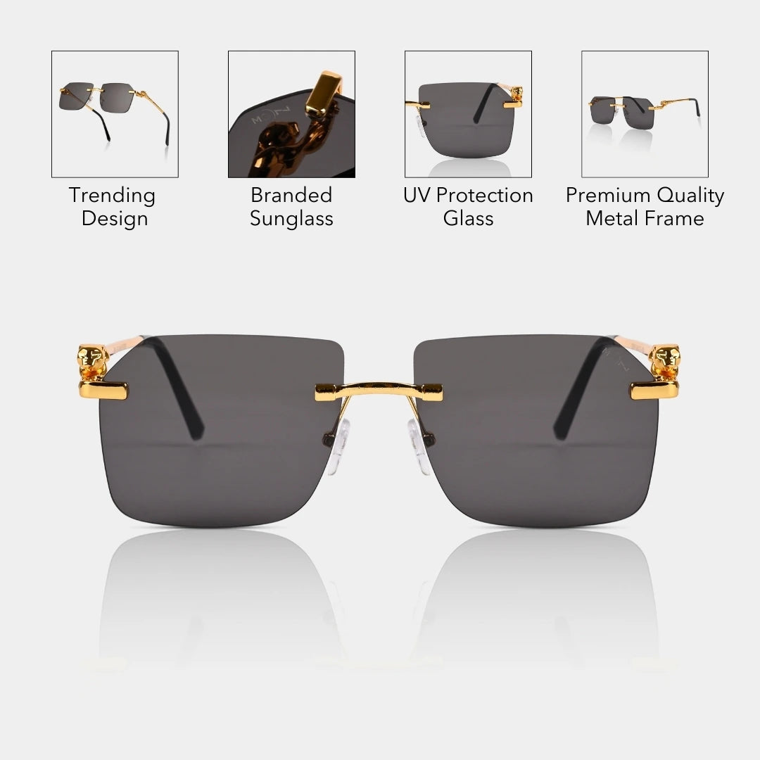 MOONX JAGUAR S1 – Modern Rimless Geometric Sunglasses (Unisex)