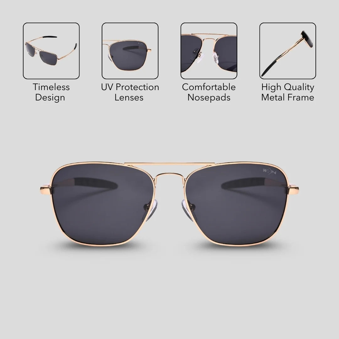 MOONX ANGEL S2 – Polarised Metal Aviator Sunglasses (Unisex)