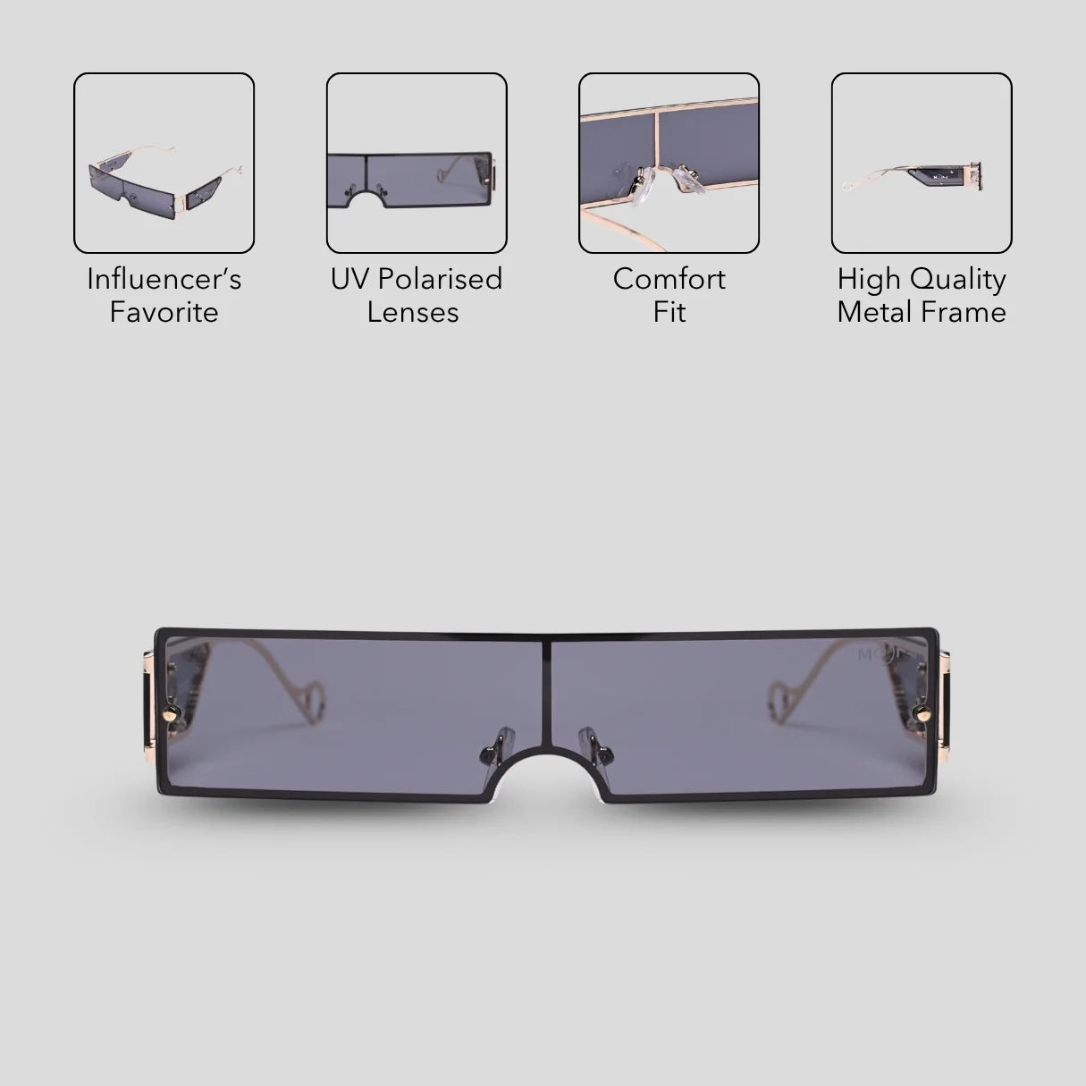 MOONX STAR STRIP – UV400 High-End Metal Frame Sunglasses (Unisex, Celebrity Edition)