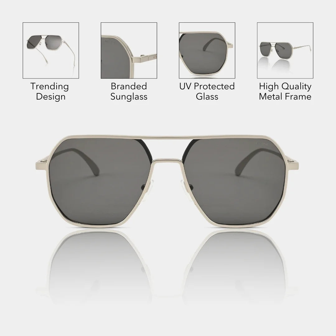 MOONX THYONE S3 – UV400 Aviator Metal Frame Sunglasses (Unisex, Trending)