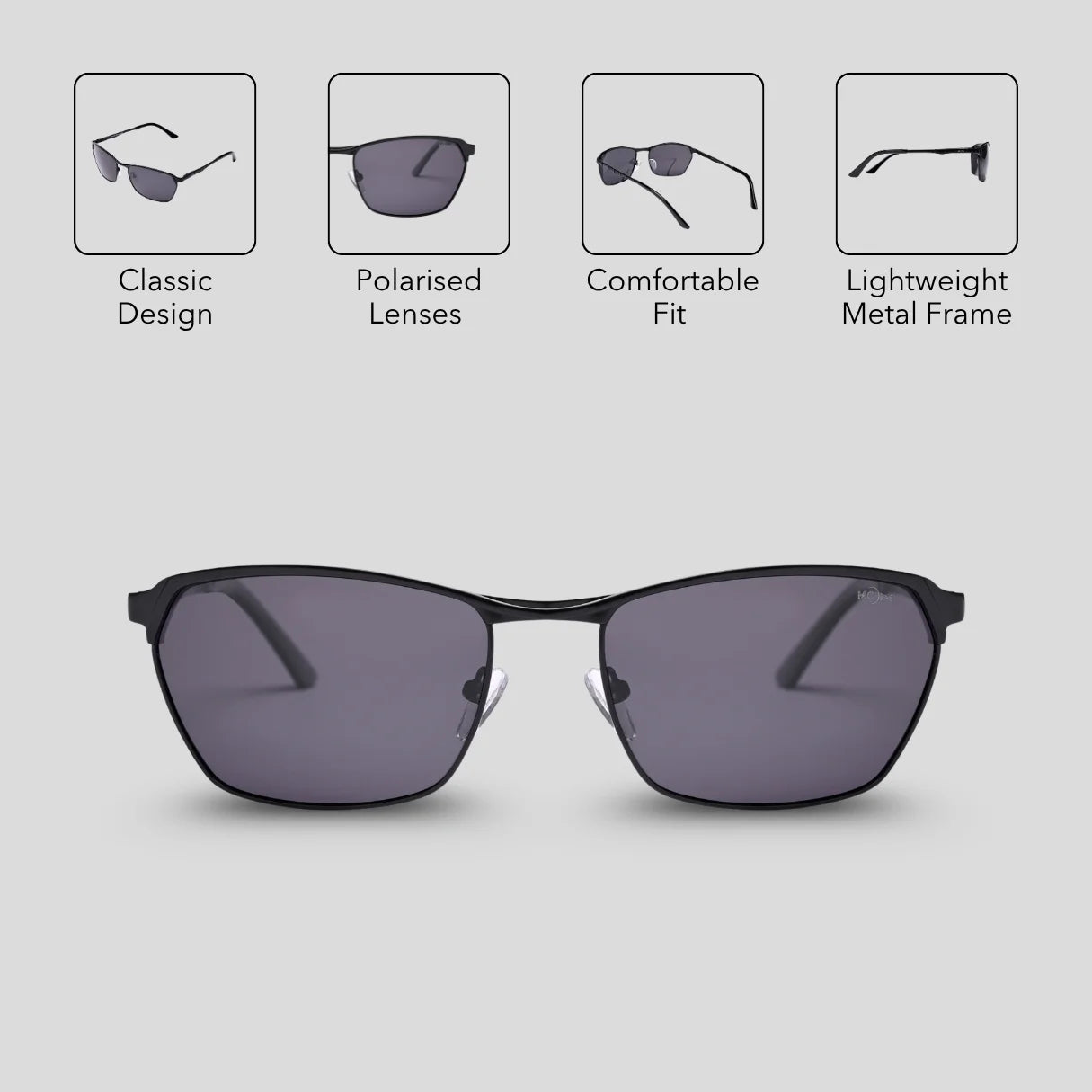 MOONX CLASSIC SLEEK S2 – Polarised Wrap‑Around Retro Sunglasses (Unisex)