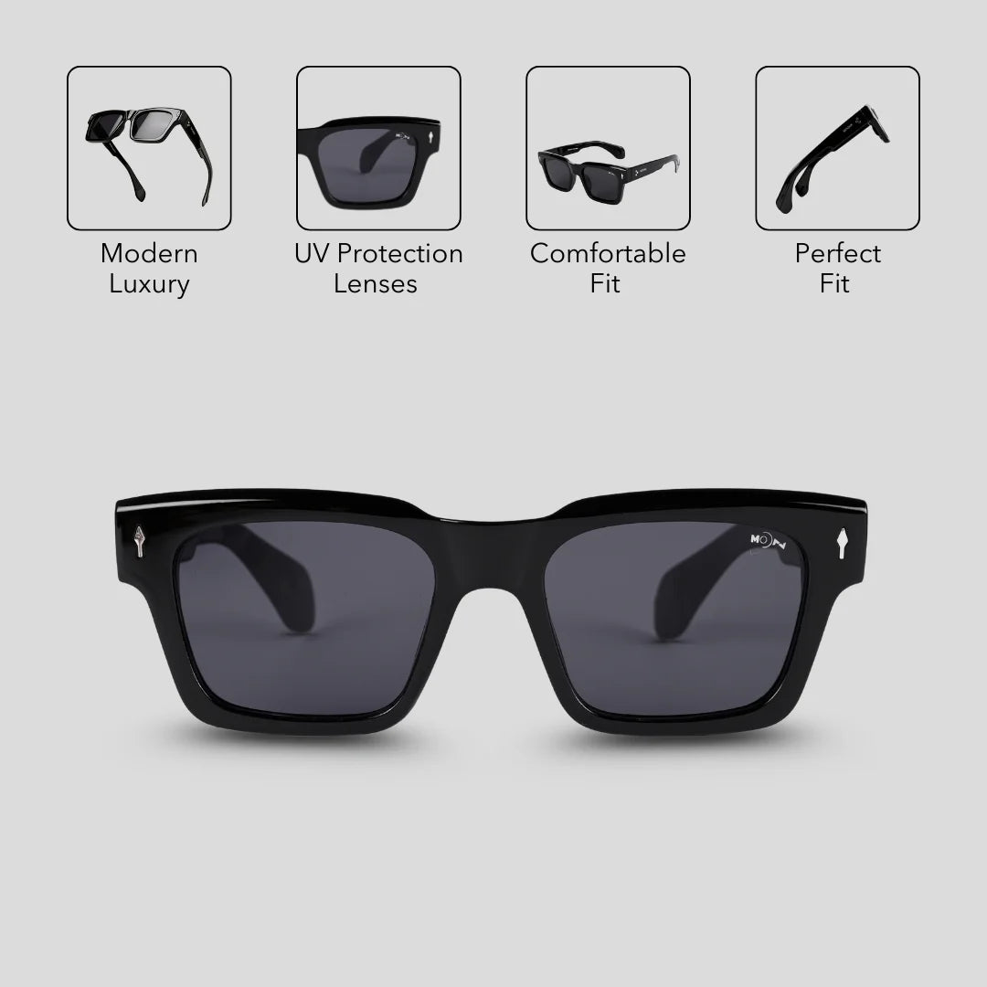 MOONX HORIZON – UV400 Classic Wayfarer Sunglasses (Unisex)