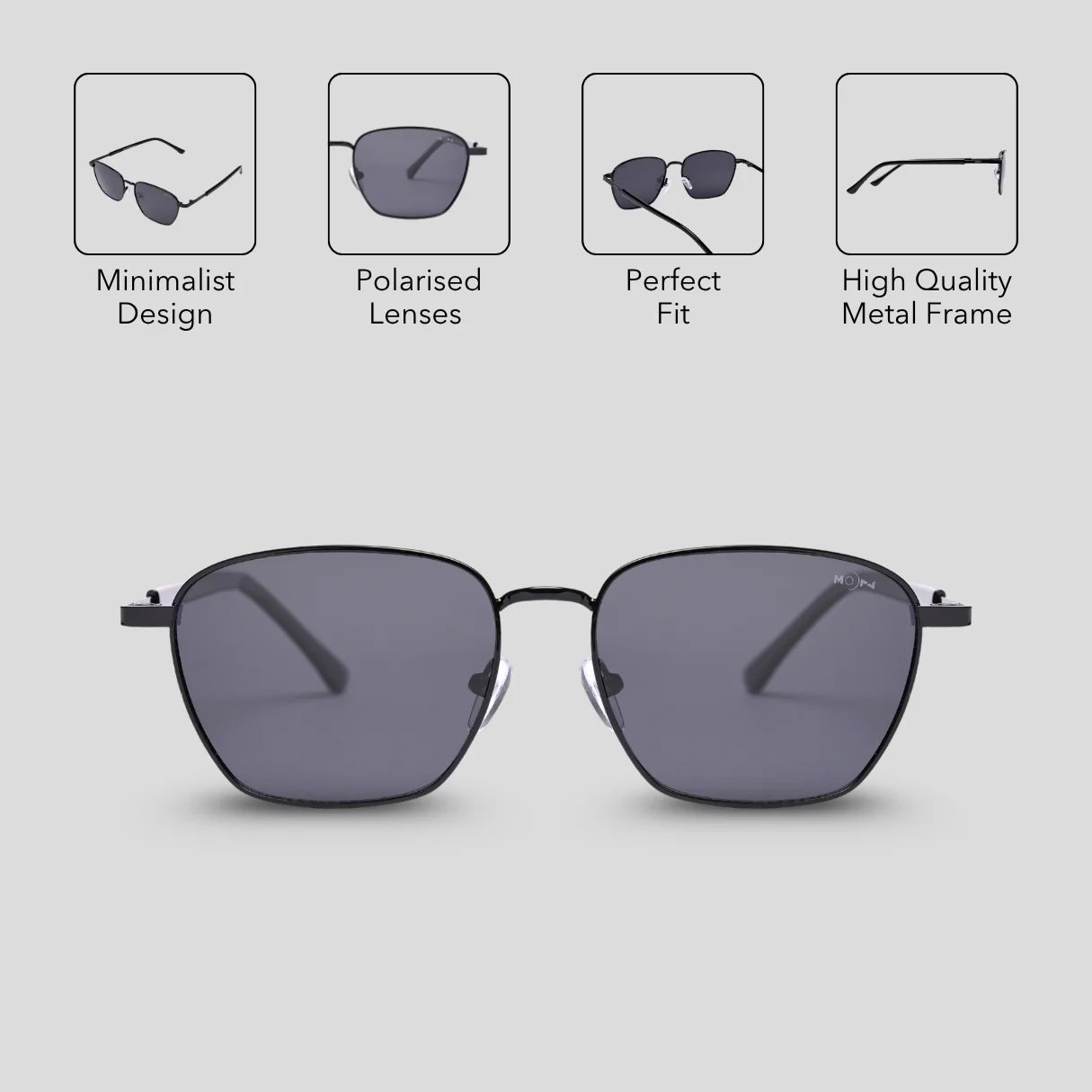 MOONX TYCHO – Polarised Compact Metal Sunglasses (Unisex)
