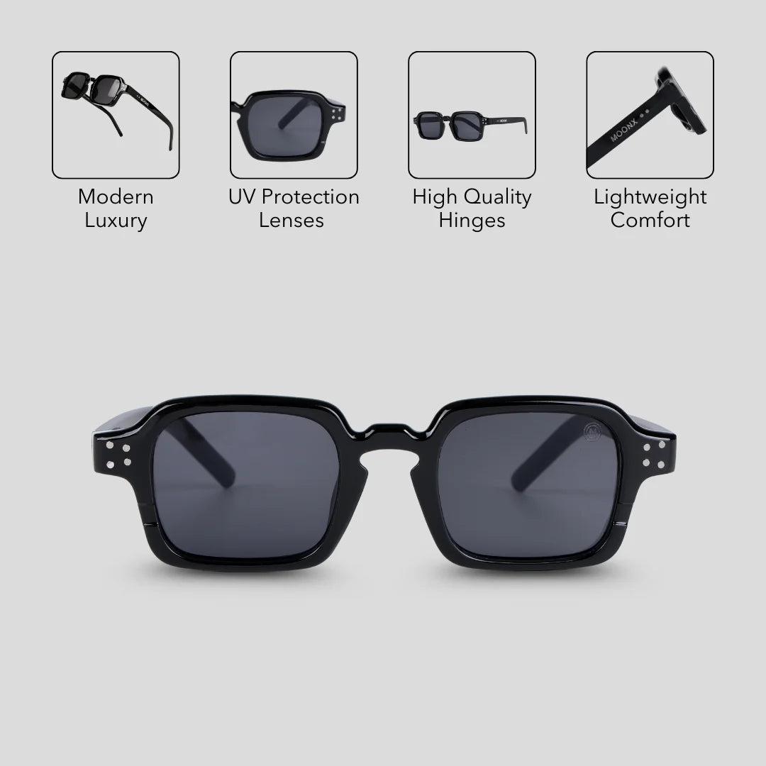 MOONX SPECTRA S1 – UV400 Minimalist Rectangular Sunglasses (Unisex)