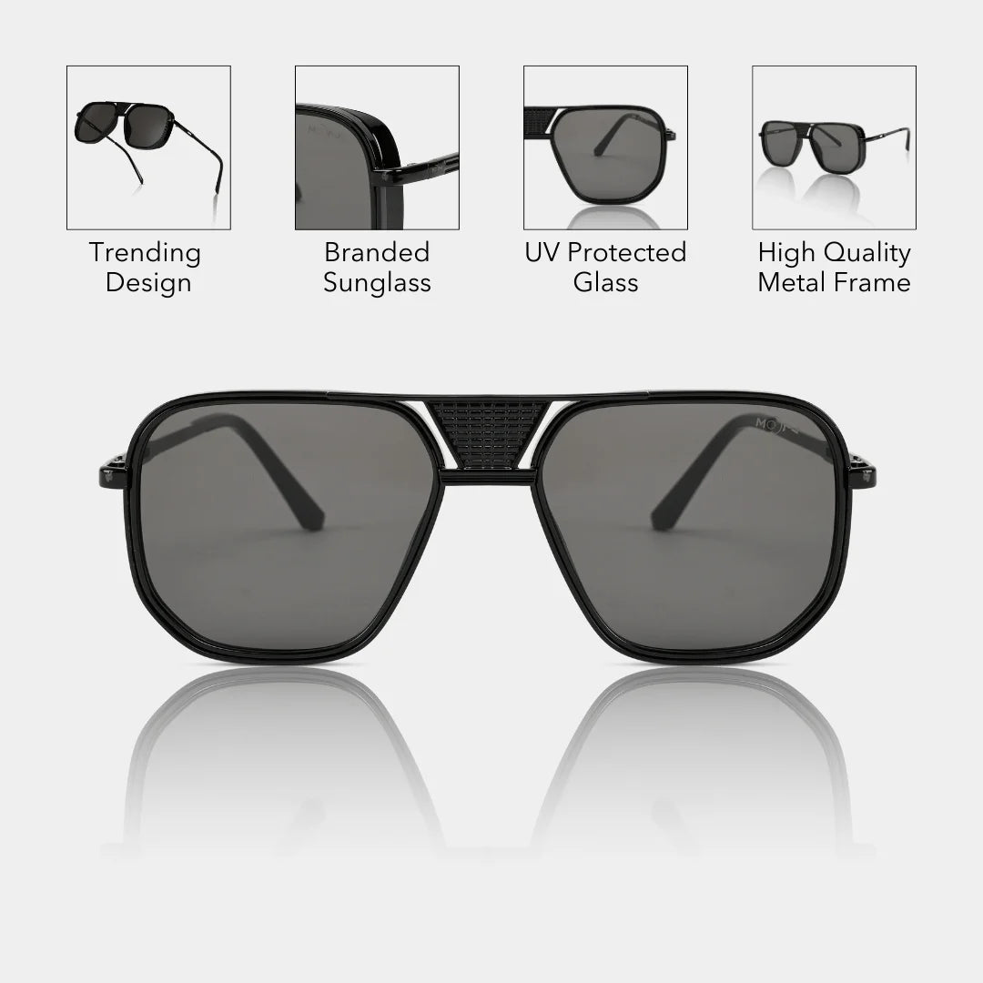 MOONX REAL NOVA S1 – UV400 Aviator Metal Frame Sunglasses (Unisex)