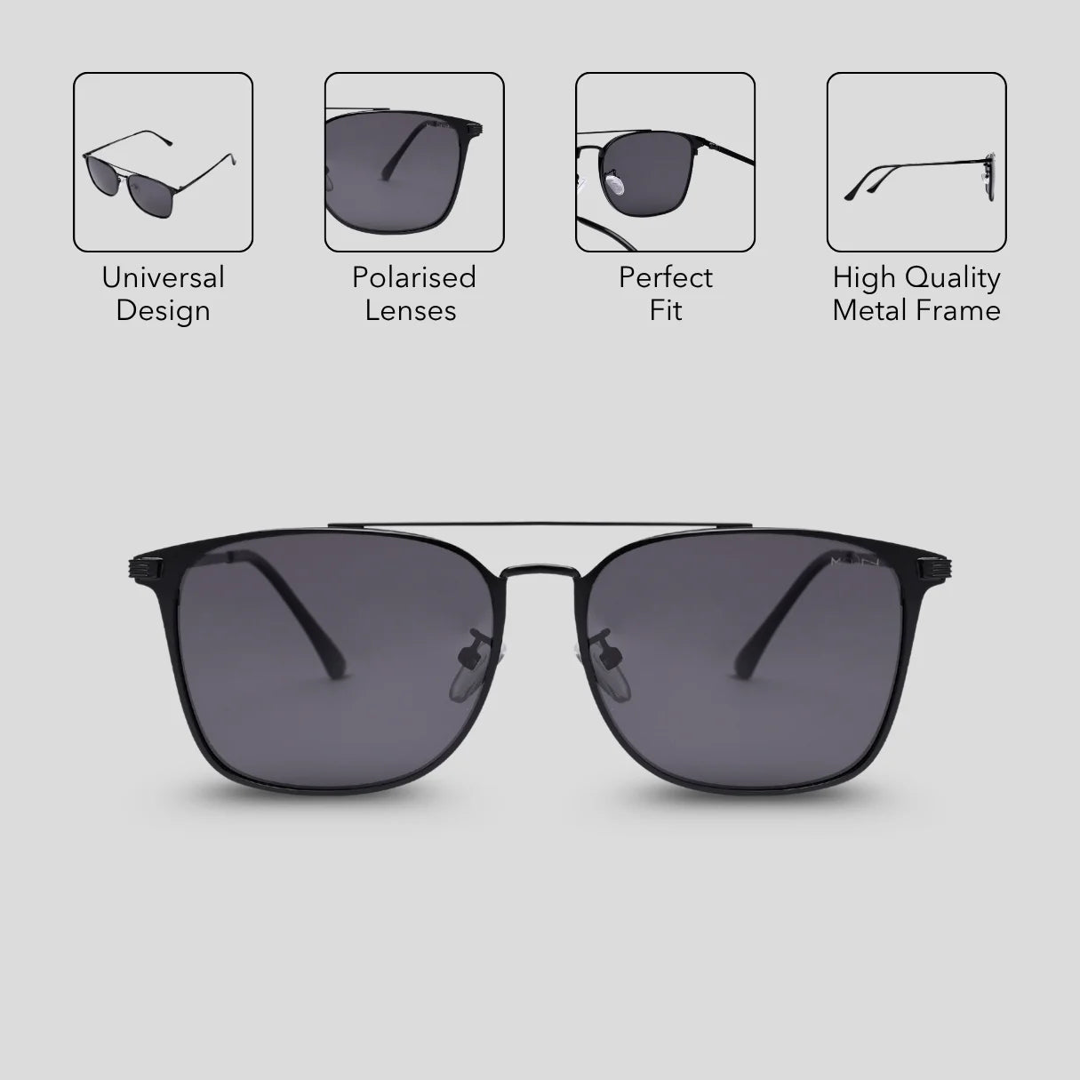 MOONX LAPETUS S1 – Polarised Lightweight Metal frame Sunglasses (Unisex)