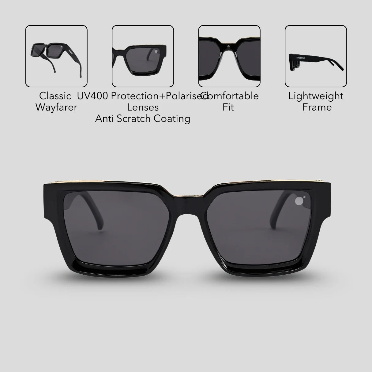MOONX THE UNIVERSE - UV400 Wayfarer Sunglasses (Unisex)