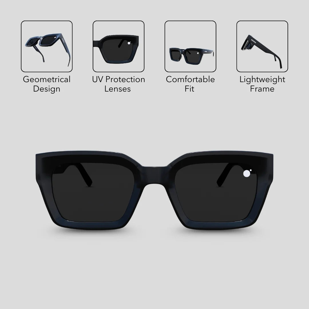 MOONX TREMOR S1 – UV400 Modern Geometrical Sunglasses (Unisex)