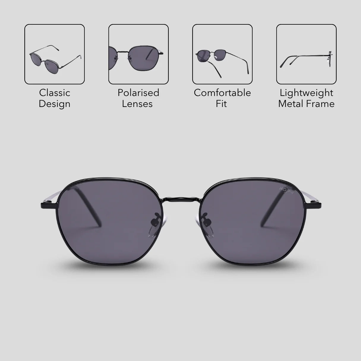 MOONX LYRA S1 – Polarised Round Metal Sunglasses (Unisex)