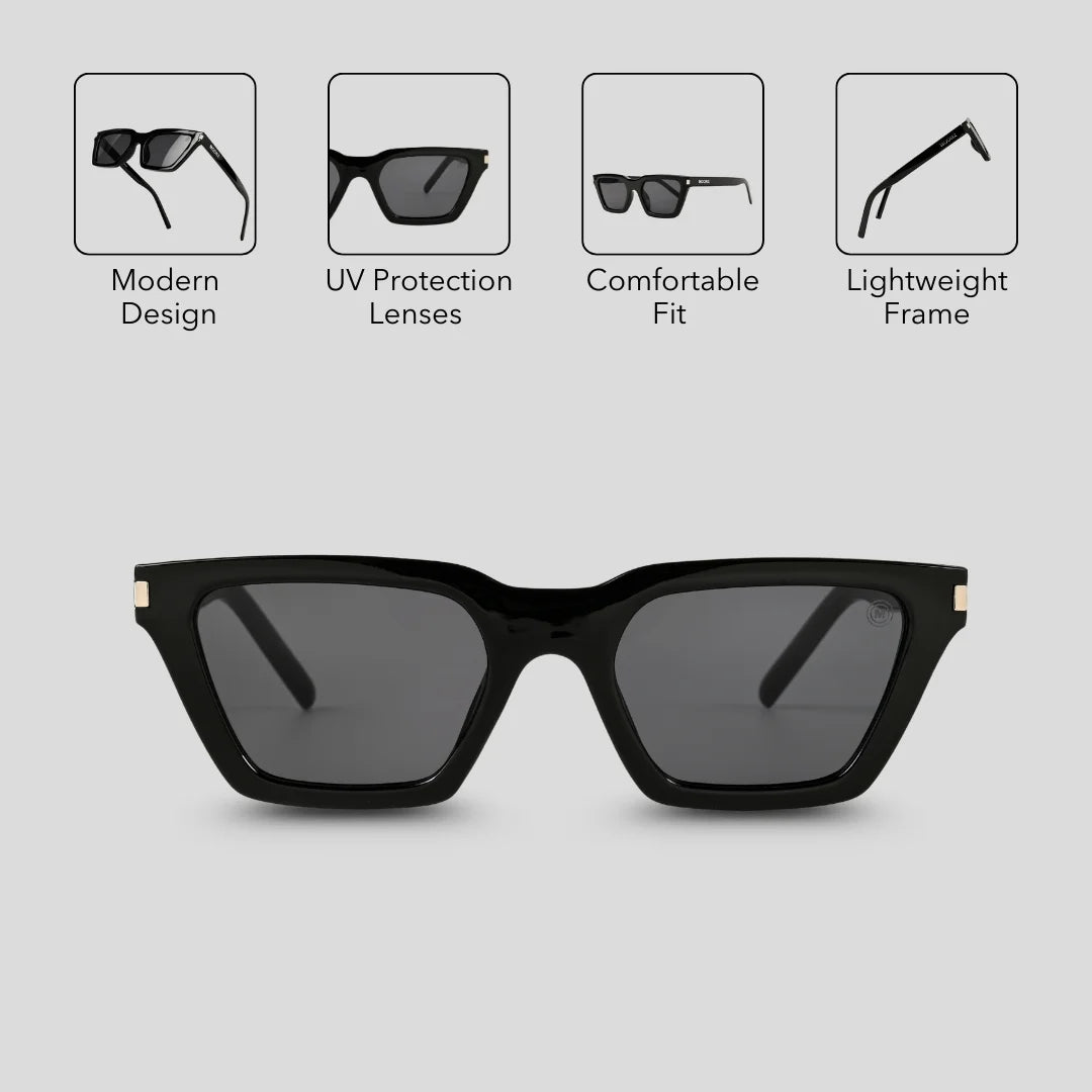 MOONX VEGA – UV400 Sleek Geometrical Sunglasses (Unisex)