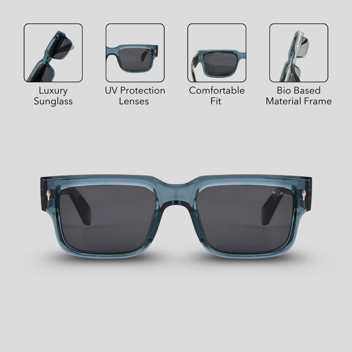 MOONX SUPERMOON S3 – UV400 Rectangular Frame Sunglasses (Unisex)