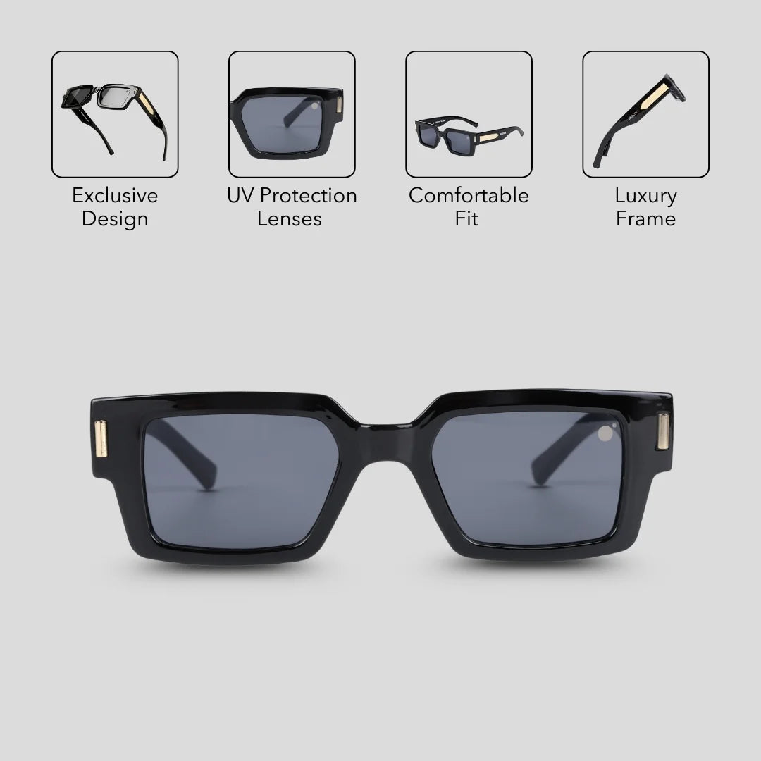 MOONX GEMINI – UV400 Premium Luxury Rectangular Sunglasses (Unisex)