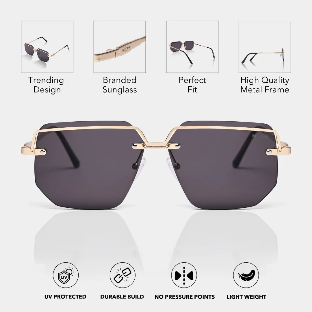 MOONX DEIMOS S3 – Futuristic Metal Frame Sunglasses (Unisex)
