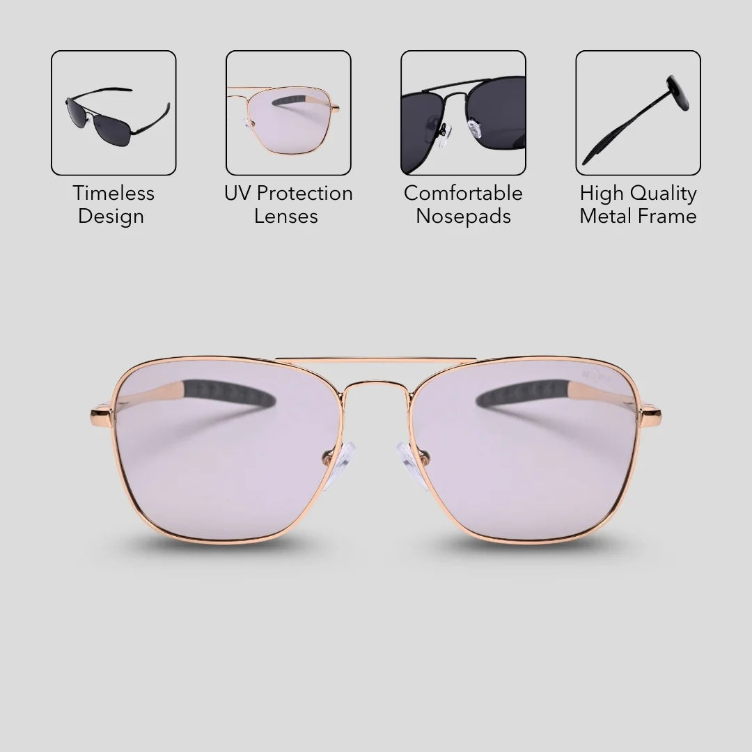 MOONX ANGEL S5 – Polarised Metal Aviator Sunglasses (Unisex)