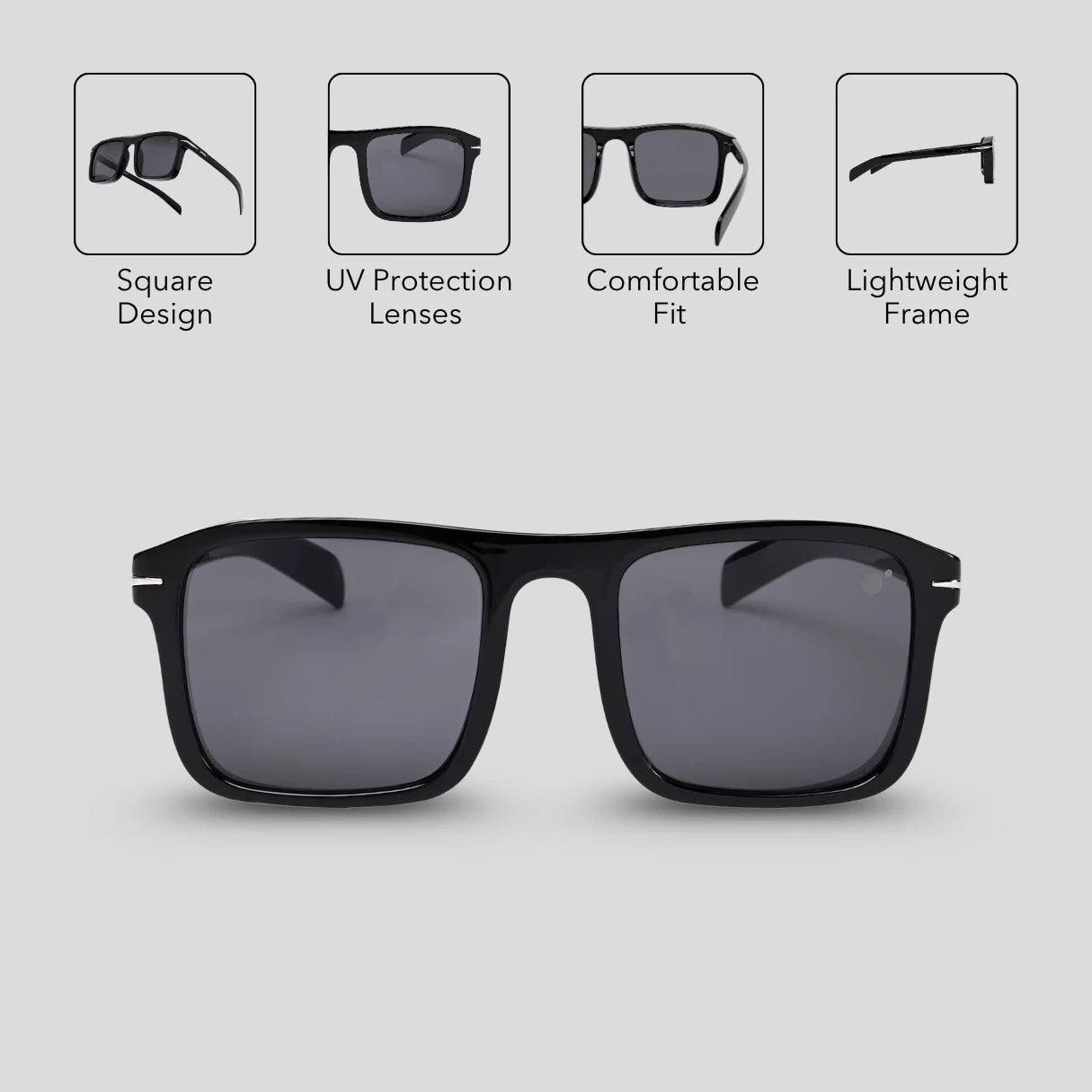 MOONX CRISIUM S1 – UV400 Trending Rectangular Sunglasses (Unisex)