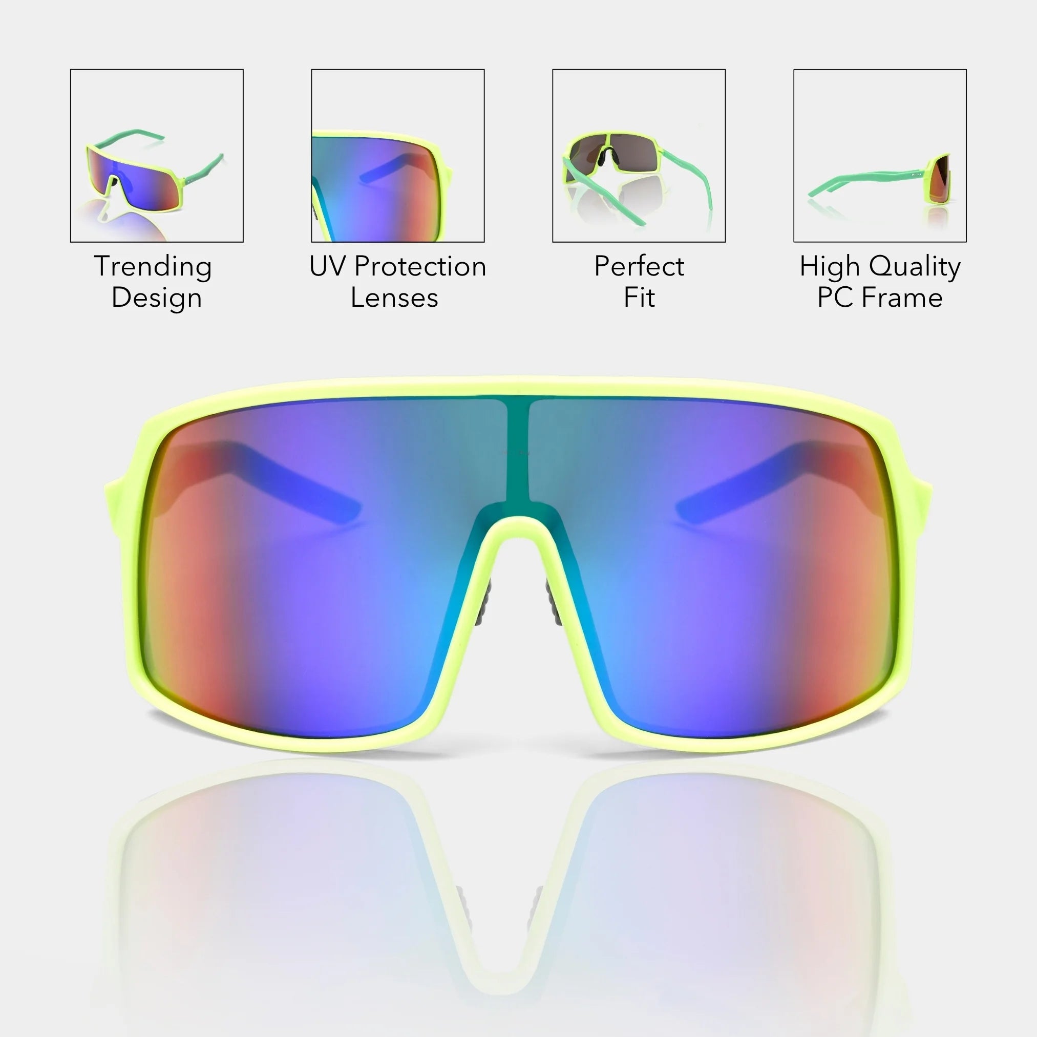 MOONX HERO S7 – UV400 Wrap‑Around Sports Sunglasses (Unisex)