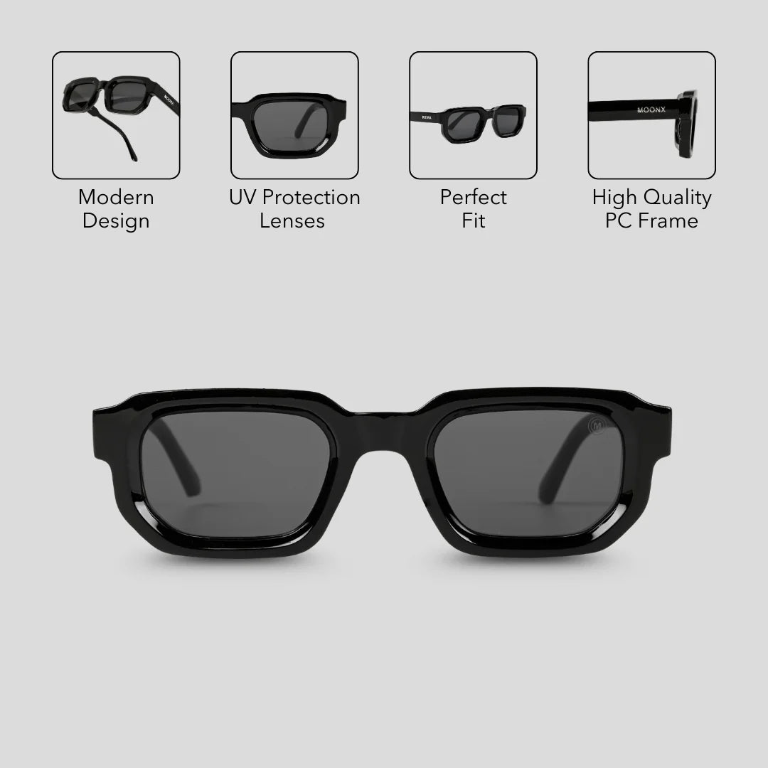 MOONX PHOTONIC S1 – UV400 Geometrical Luxury Sunglasses (Unisex)