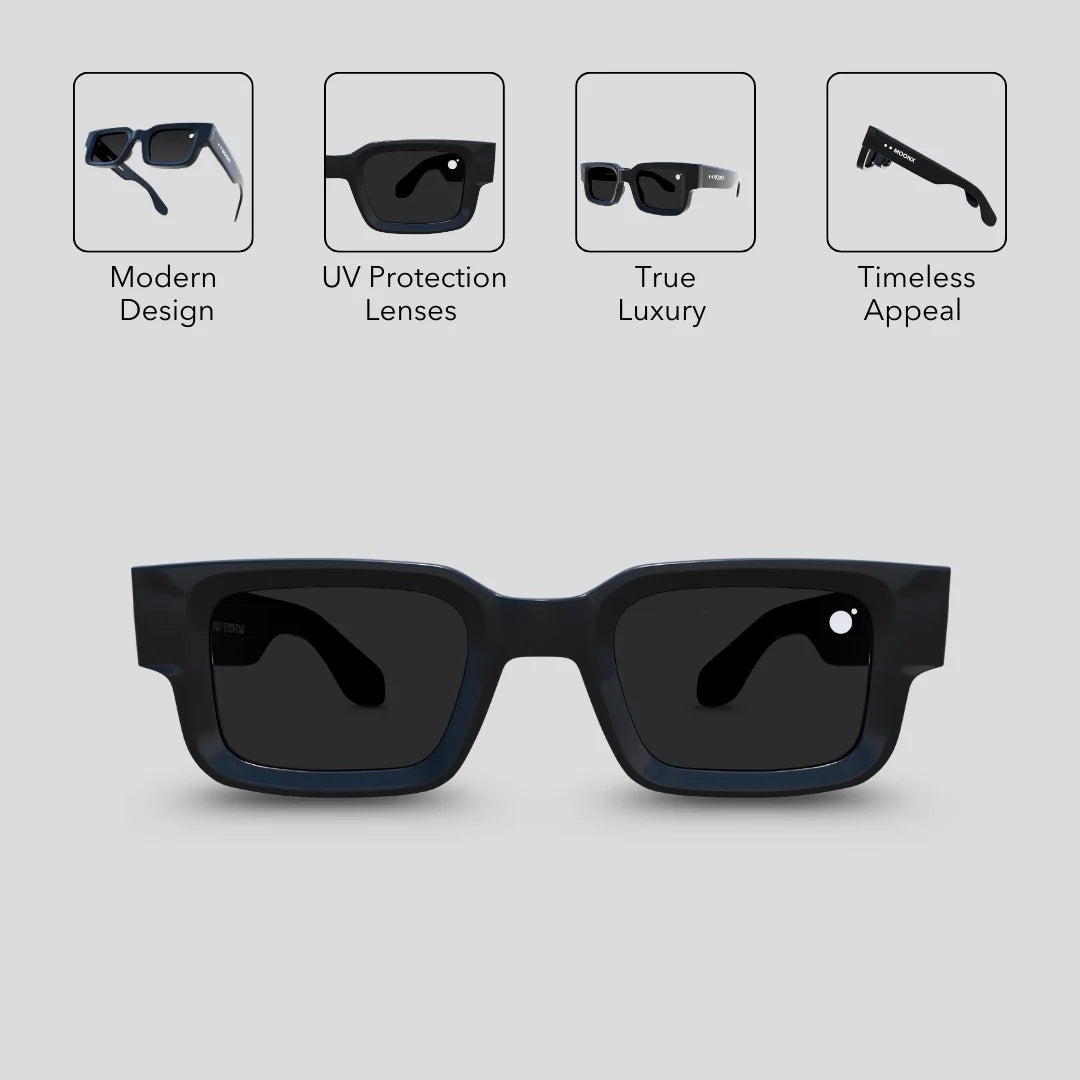 MOONX THE 1969 – UV400 Premium Luxury Rectangular Sunglasses (Unisex)