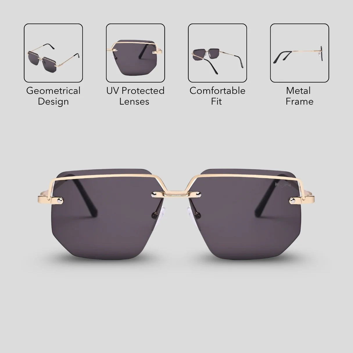 MOONX DEIMOS S3 – Futuristic Metal Frame Sunglasses (Unisex)