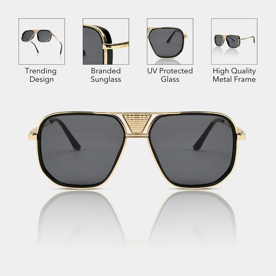 MOONX REAL NOVA S2 – UV400 Aviator Metal Frame Sunglasses (Unisex)