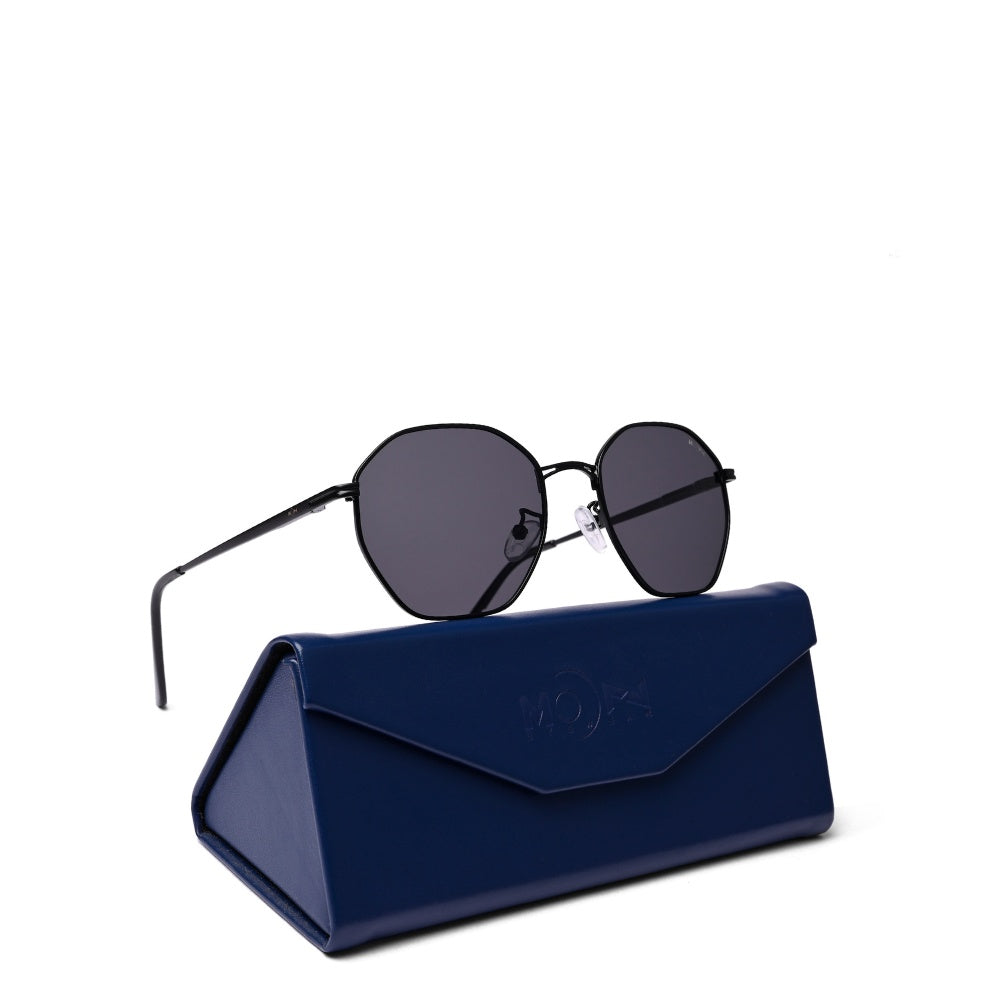 MOONX MIRANDA S1 – UV400 Geometric Round Metal Sunglasses (Unisex)