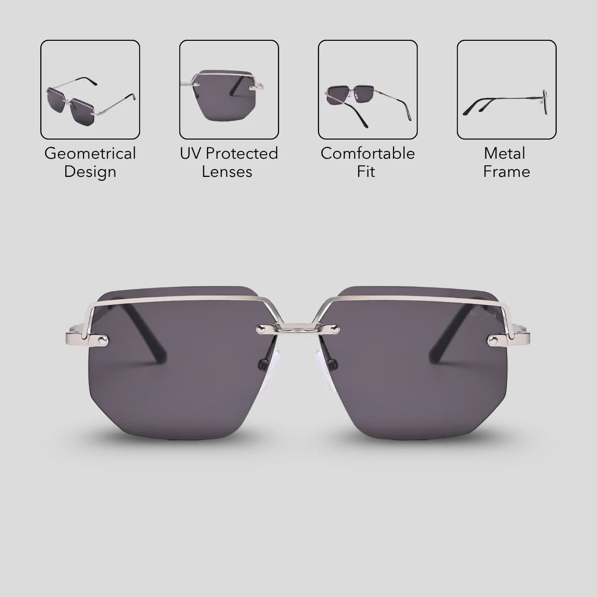 MOONX DEIMOS S2 – Futuristic Metal Frame Sunglasses (Unisex)
