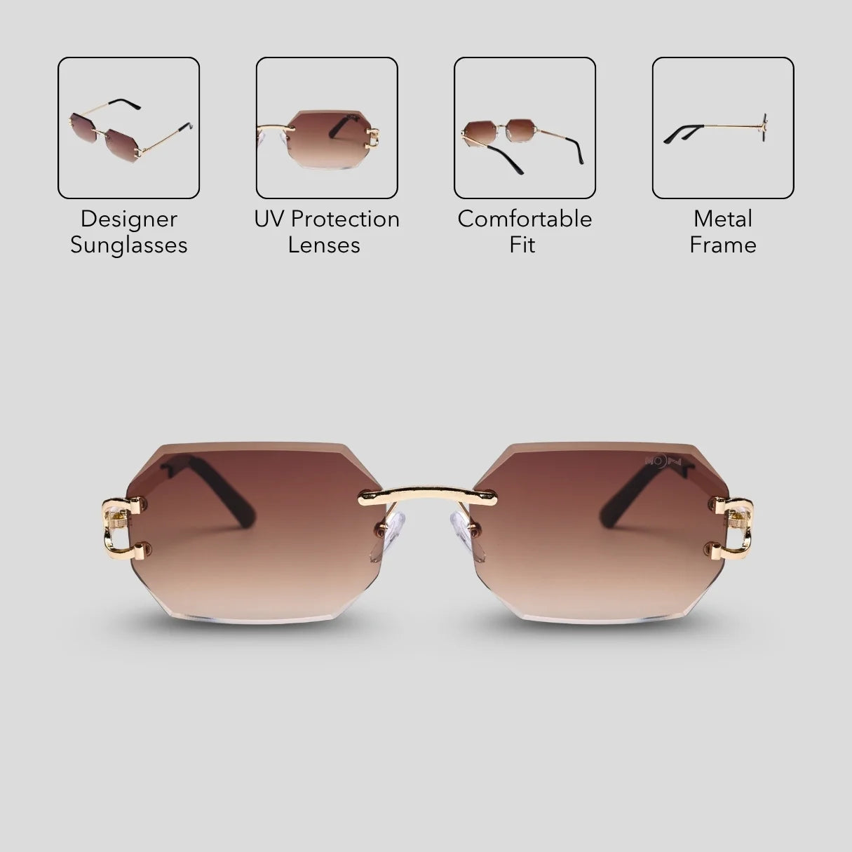 MOONX EUROPA S2 – UV400 Rimless Inspired-Design Sunglasses (Unisex)