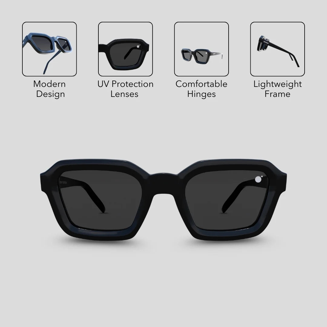 MOONX EROS S1 – UV400 Modern Geometrical Sunglasses (Unisex)