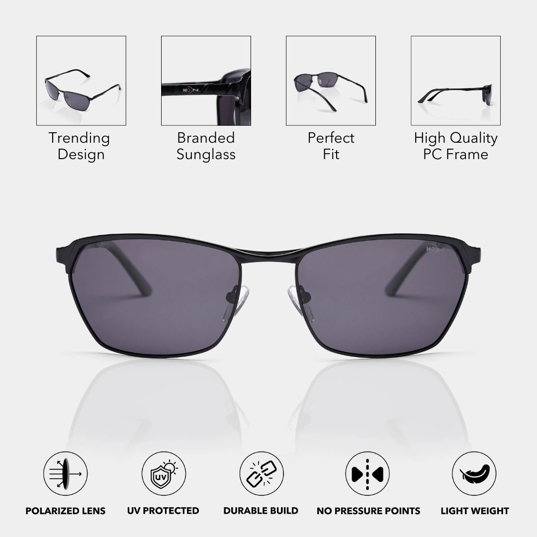MOONX CLASSIC SLEEK S2 – Polarised Wrap‑Around Retro Sunglasses (Unisex)