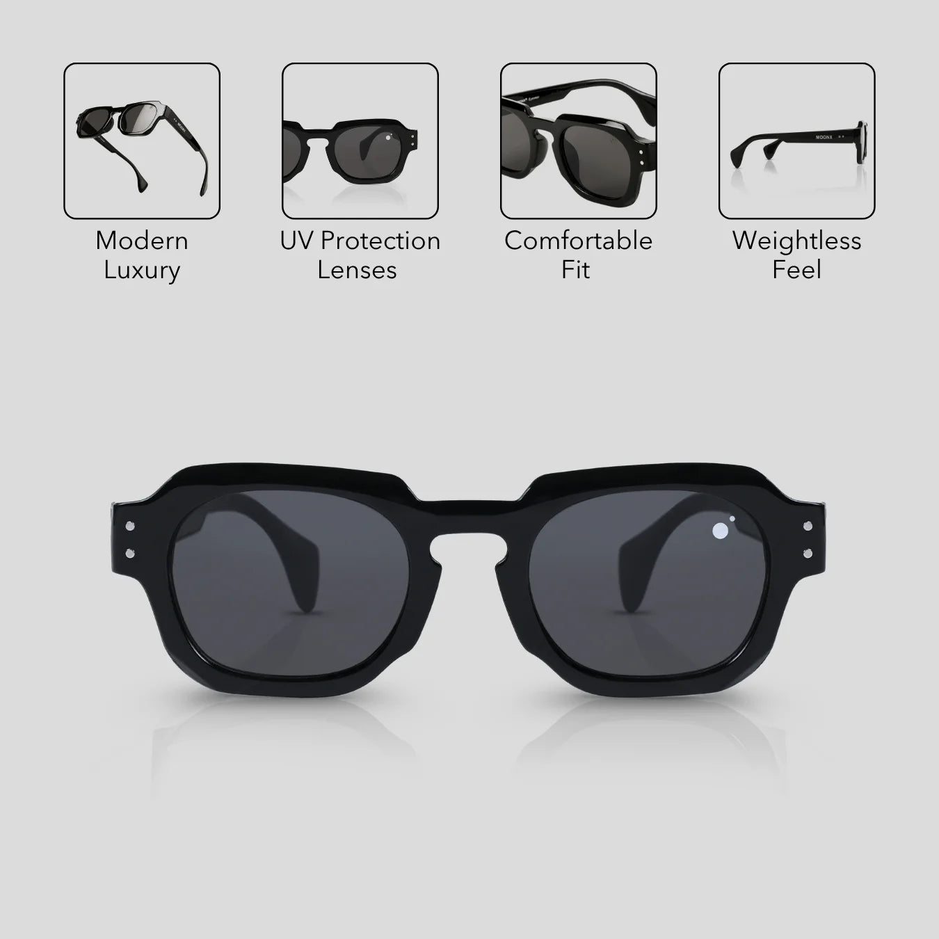 MOONX ATOM – UV400 Modern Luxury Sunglasses (Unisex)
