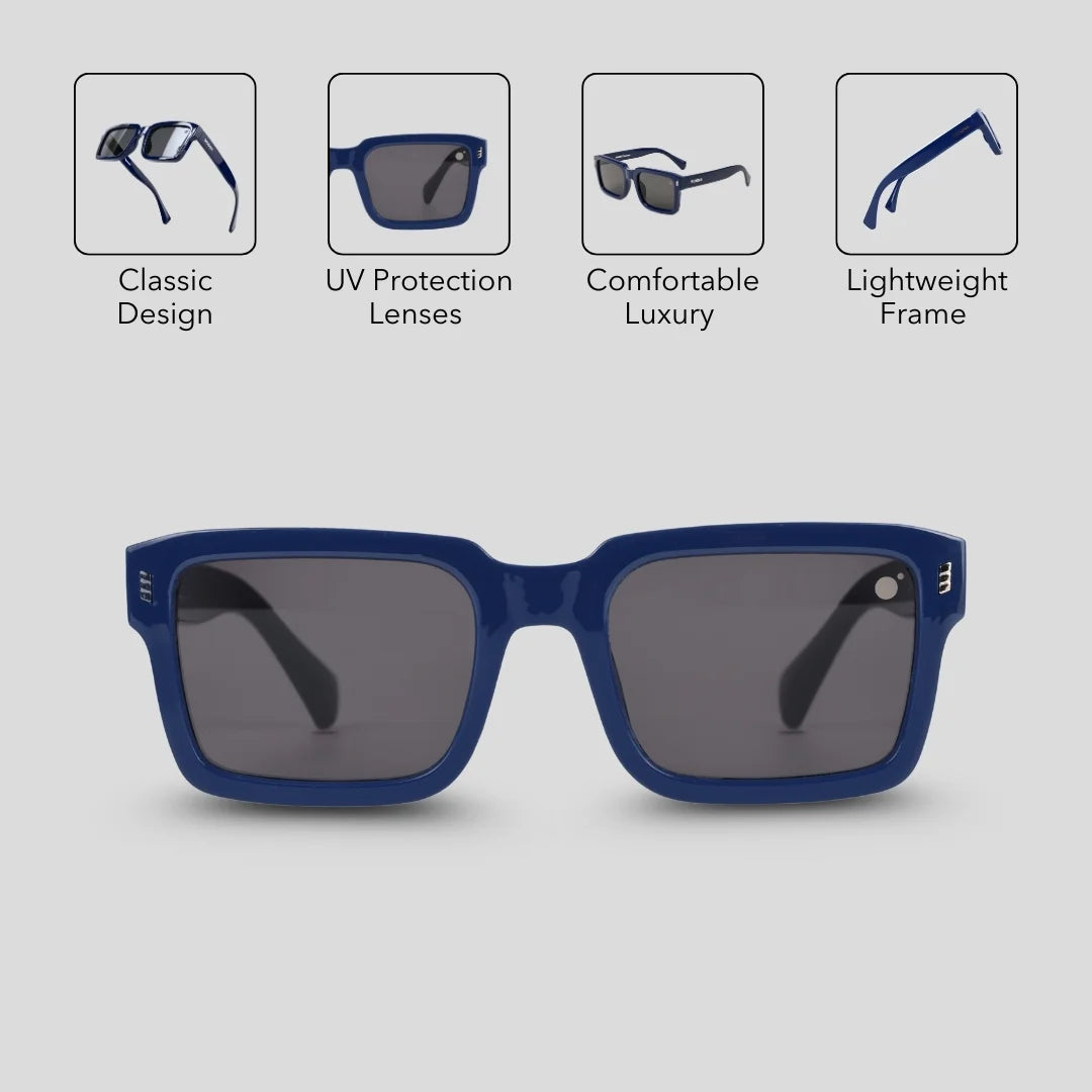 MOONX AURA S6 – UV400 Sleek Rectangular Sunglasses (Unisex)
