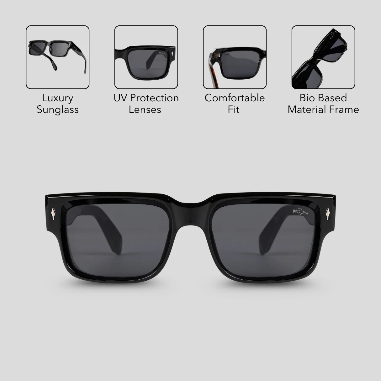 MOONX SUPERMOON S1 – UV400 Rectangular Frame Sunglasses (Unisex)