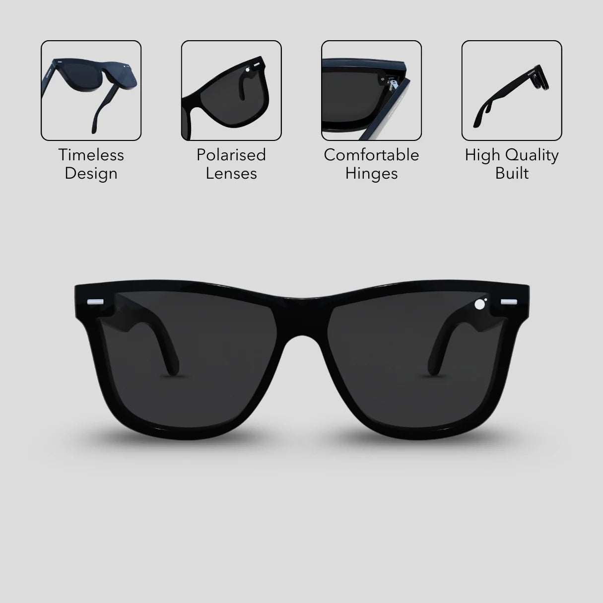 MOONX CLASSIC SQUARE S1 – Polarized Square Sunglasses (Unisex)