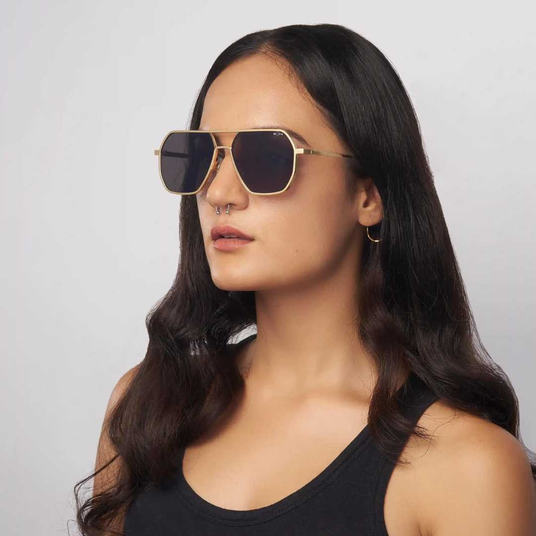 MOONX THYONE S2 – UV400 Aviator Metal Frame Sunglasses (Unisex, Trending)