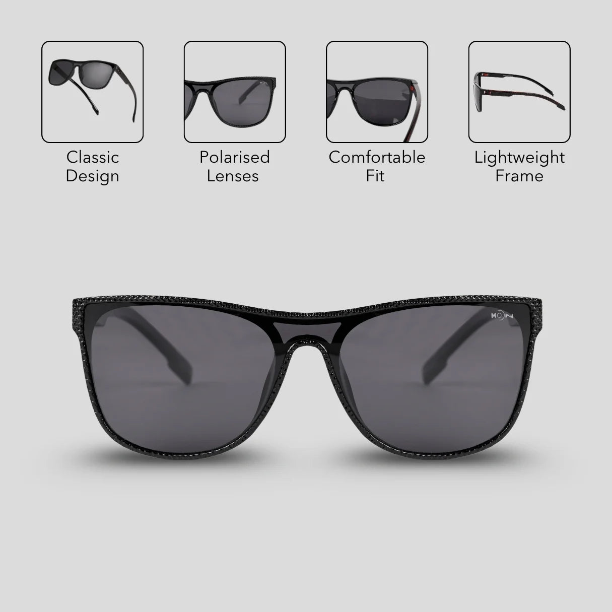 MOONX LYNX – Polarised Classic Rectangular Sunglasses (Unisex)